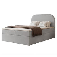 BOXBETT FUZZI 120x200 cm Graublau (Stoff Lumi) - mit 2 Bettkästen, Bonellmatratze und weichem Kopfteil - Blaugrau, Holzwerkstoff/Textil (120/200cm) - Ravio