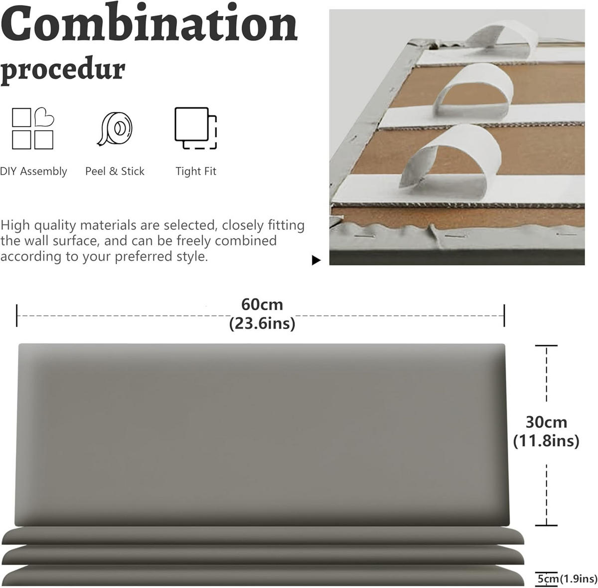 3D-WANDPANEELE Selbstklebende Wandverkleidung aus Kunstleder 60/30cm - Beige, Textil (60/30/3cm) - Vercart