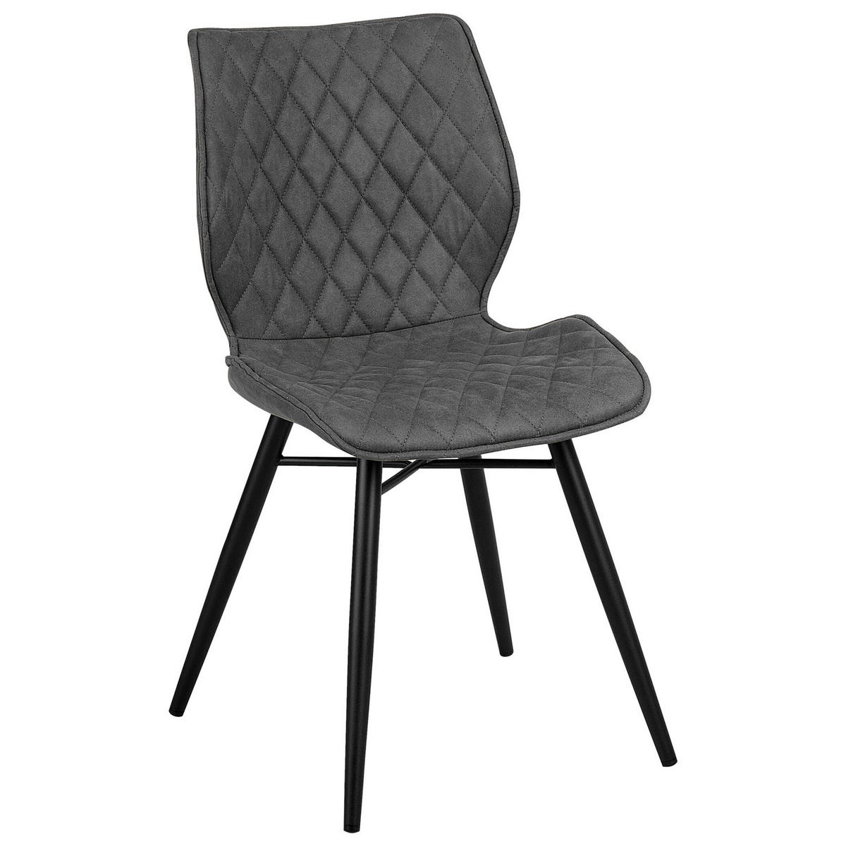 ÉTKEZŐSZÉK 2 darabos Szett Kárpit Szürke Lisle - szürke, textil/fém (44/86/56cm) - Beliani