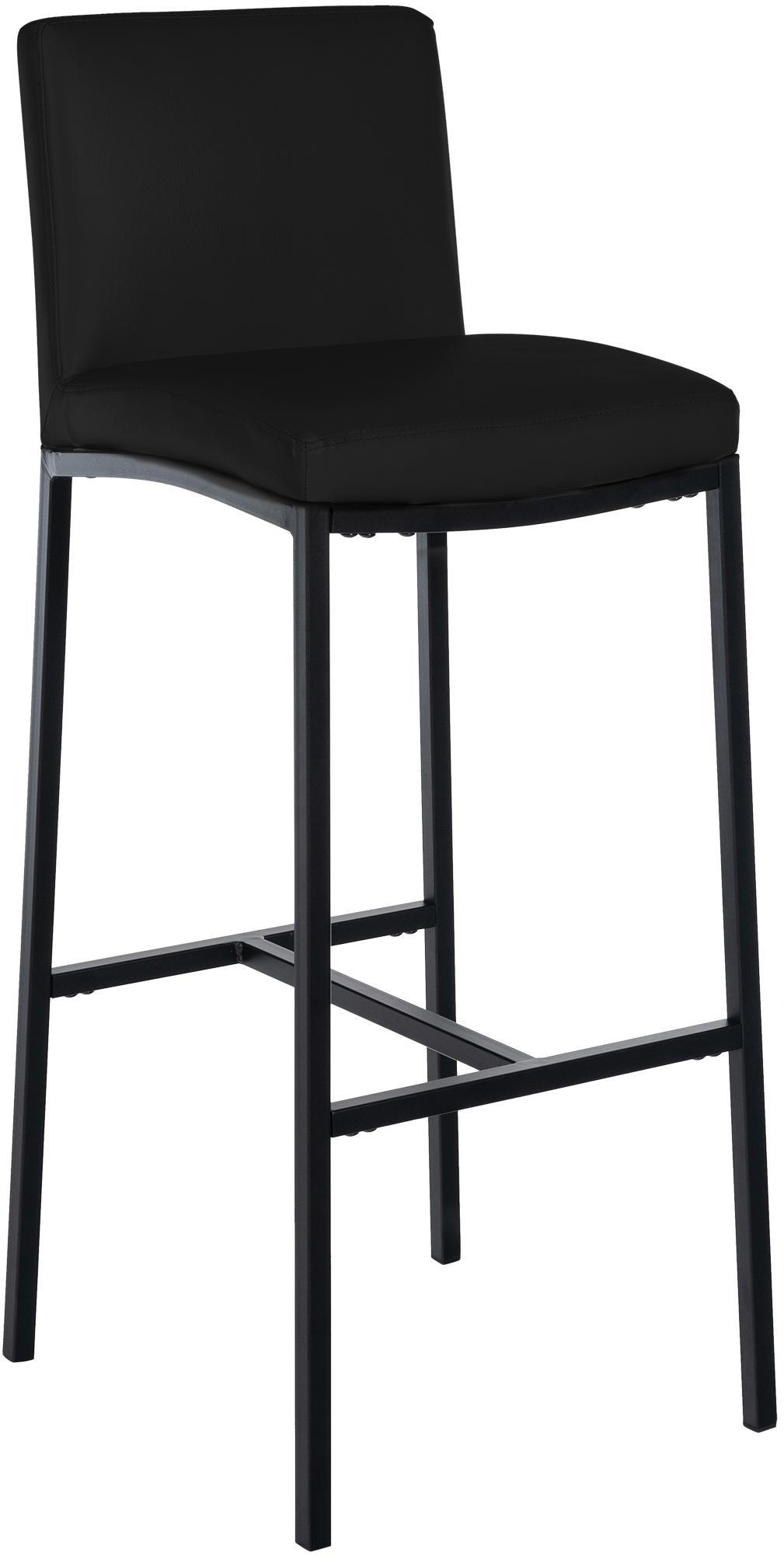 BARHOCKER Lederlook Schwarz - Schwarz, Textil/Metall (43/110/49cm) - CLP