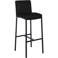 BARHOCKER Lederlook Schwarz - Schwarz, Textil/Metall (43/110/49cm) - CLP