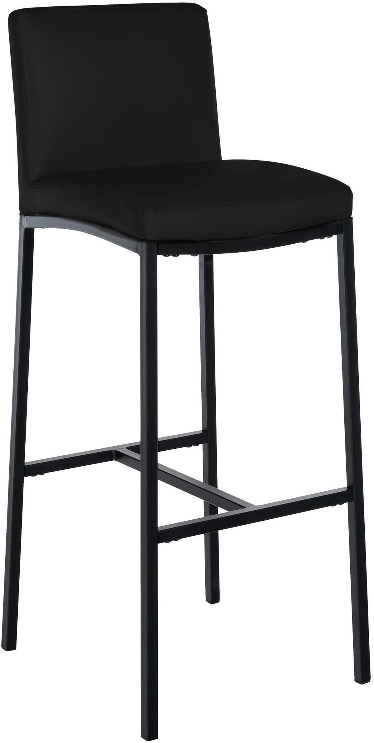 BARHOCKER Lederlook Schwarz - Schwarz, Textil/Metall (43/110/49cm) - CLP