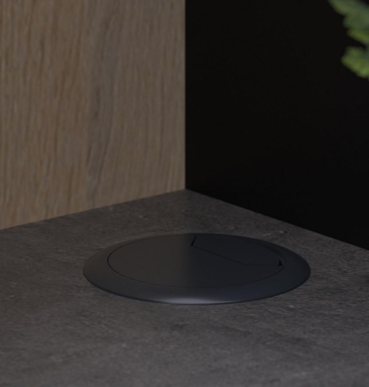 MINIKÜCHE Eiche, grau, Set 3-teilig mit Buffet, Kücheninsel und Schrank - Eichefarben/Schwarz, Holzwerkstoff/Kunststoff (284/184/80cm) - Parisot Meuble