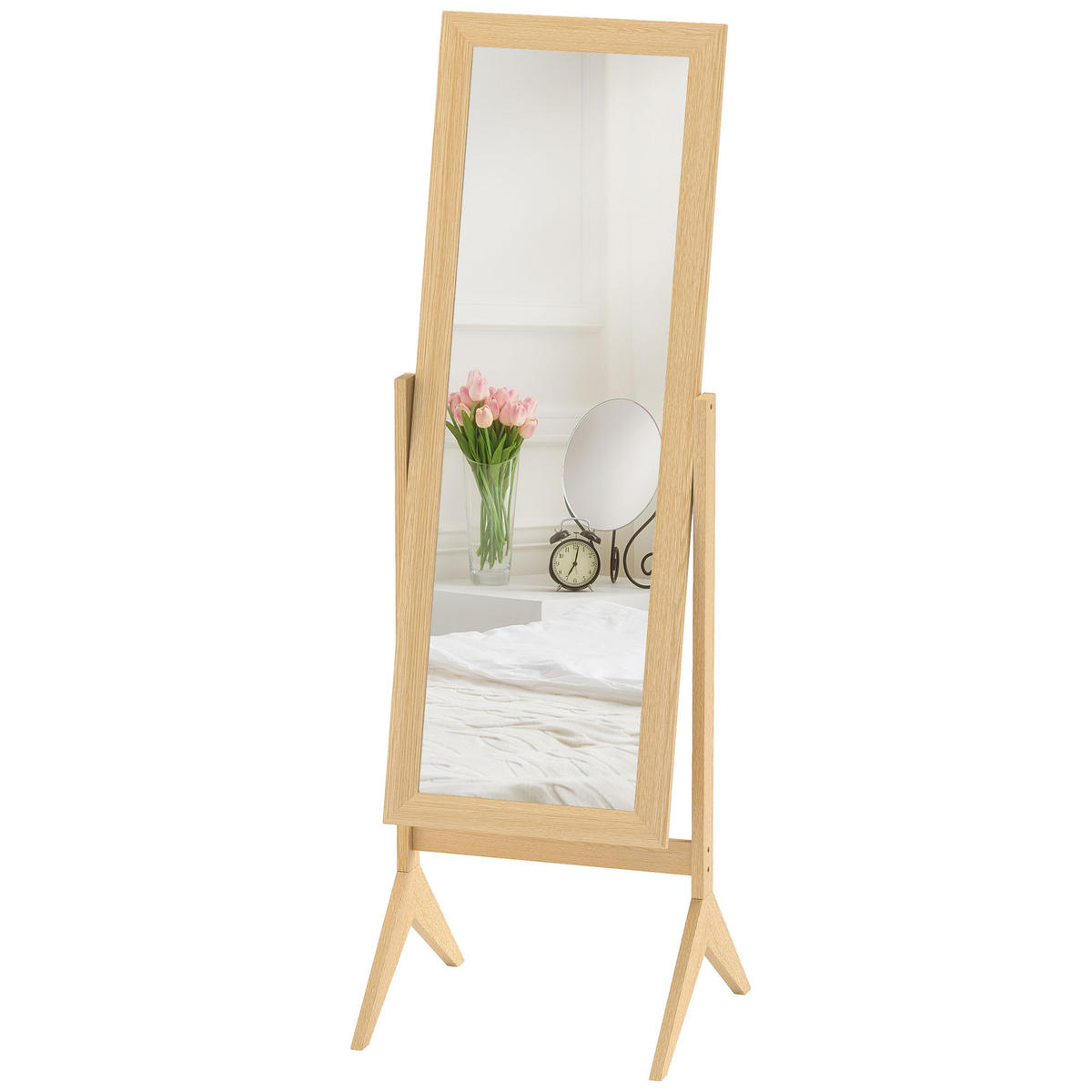 STANDSPIEGEL DE-17940 verstellbarer Neigungswinkel Eiche - Eichefarben, Holzwerkstoff (47/148/46cm) - ComfortXL