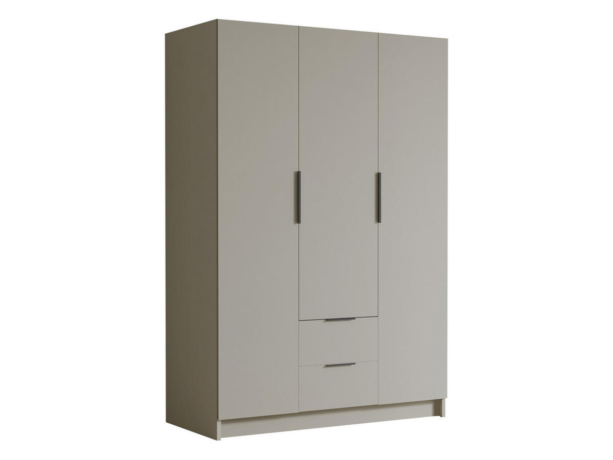 KLEIDERSCHRANK Calwi I - Kaschmir/Schwarz, Holzwerkstoff/Kunststoff (150/216/60cm) - MIRJAN24