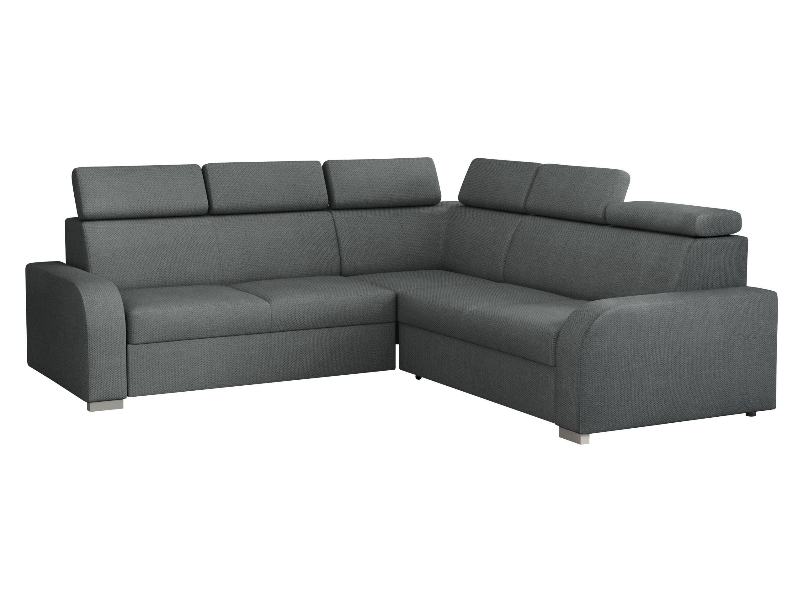 ECKSOFA Oslo 2rR2p - Dunkelgrau/Silberfarben, Holz/Kunststoff (250/250cm) - MIRJAN24