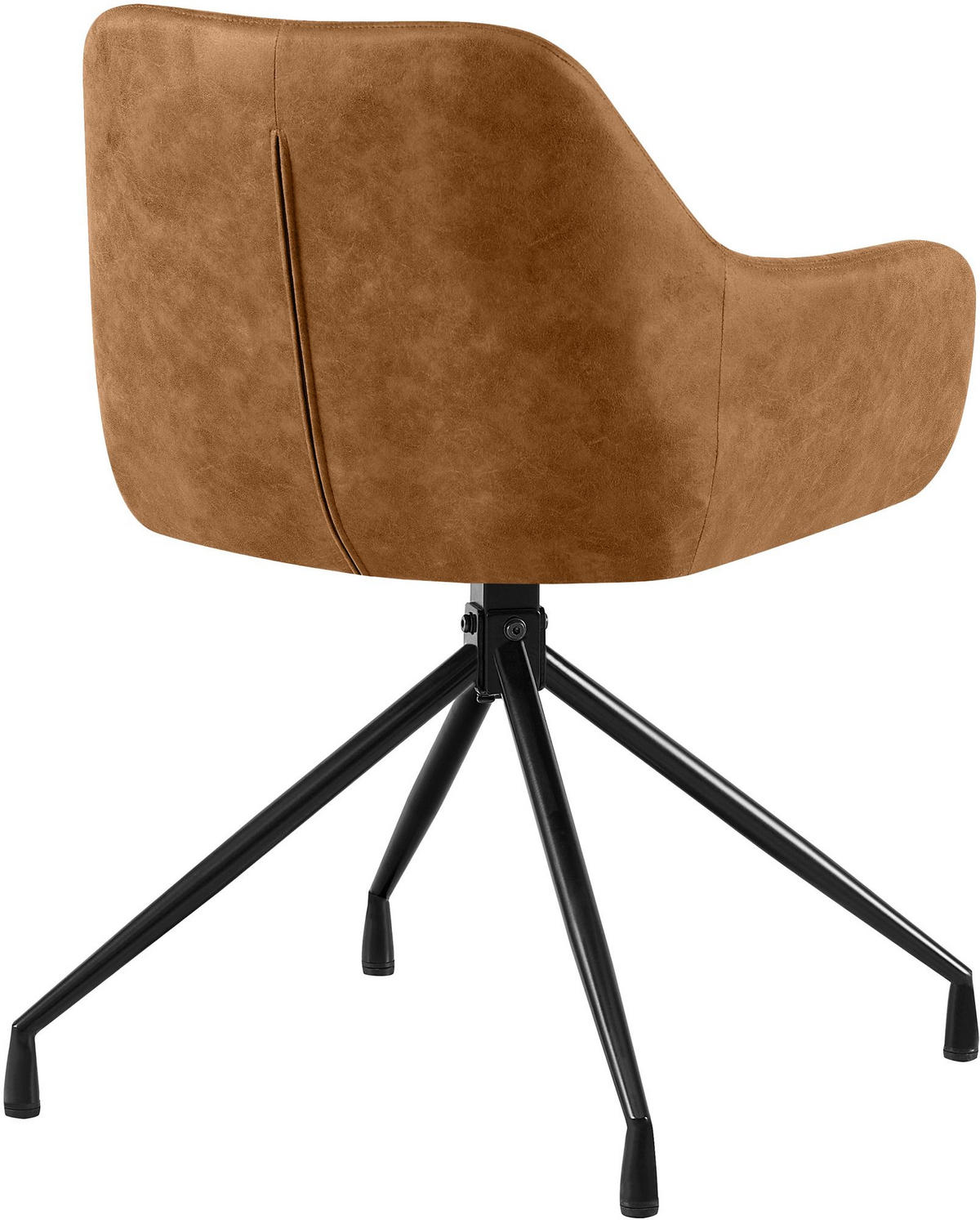 ARMLEHNENSTUHL 2 Lederlook Hellbraun - Hellbraun/Schwarz, Textil/Metall (58/81/58cm) - CLP