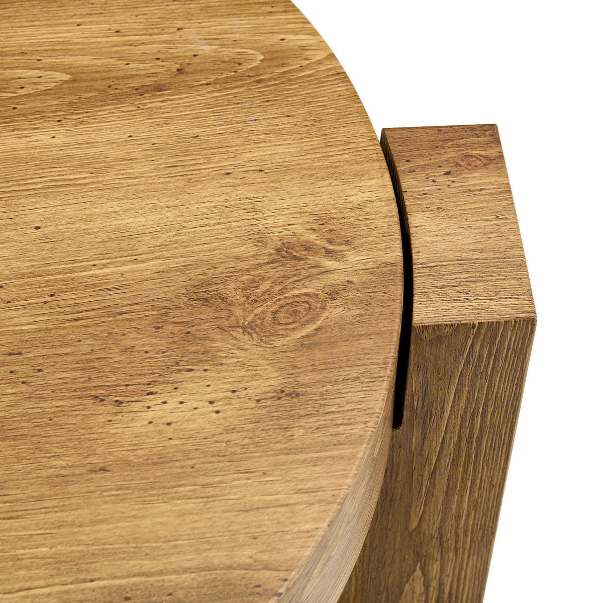 COUCHTISCH 2er-Set trennbar rund Ø 61 cm MDF Holzoptik Glas Braun - Braun, Glas (61/61/30cm) - Meubliv