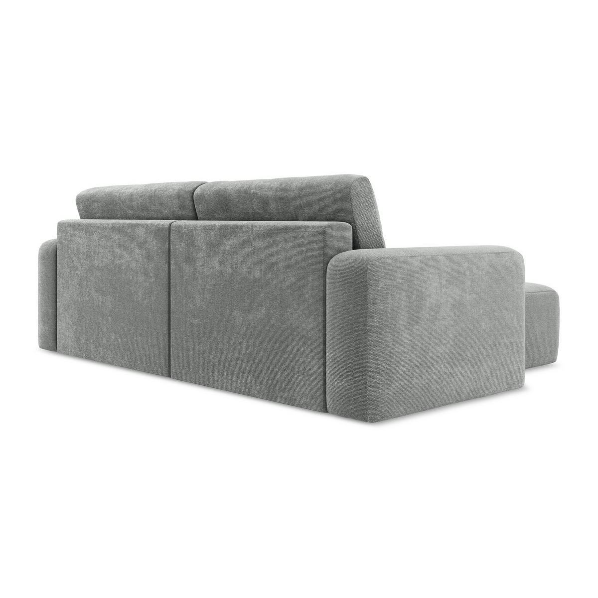 ECKSOFA mit Schlaffunktion links Chenille Stoff Grau - Blau/Schwarz, Kunststoff/Textil (149/244cm) - LaMiaSofa