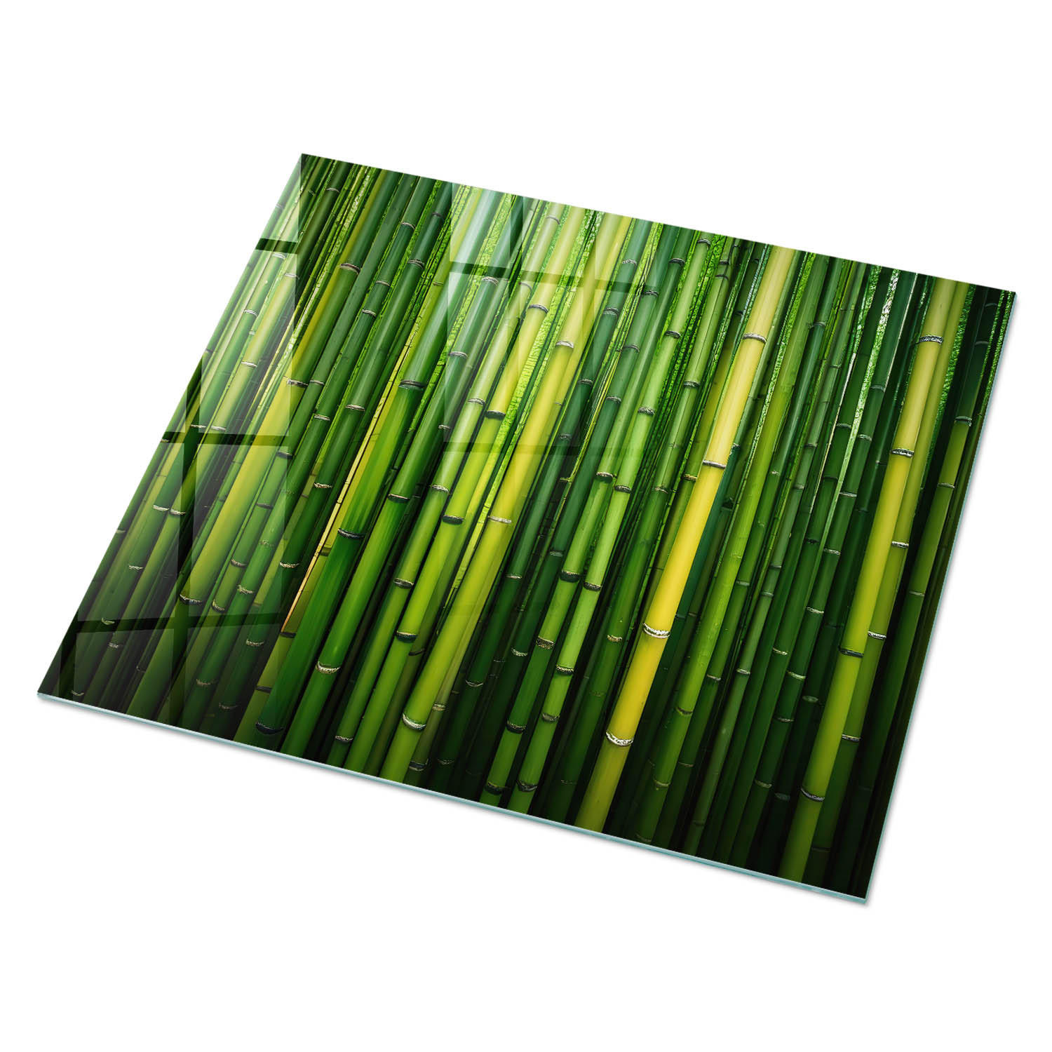 GLASPLATTE 80x60 cm – Grüner Bambus - Türkis, Glas (0.4/80/60cm) - ArtPrintCave