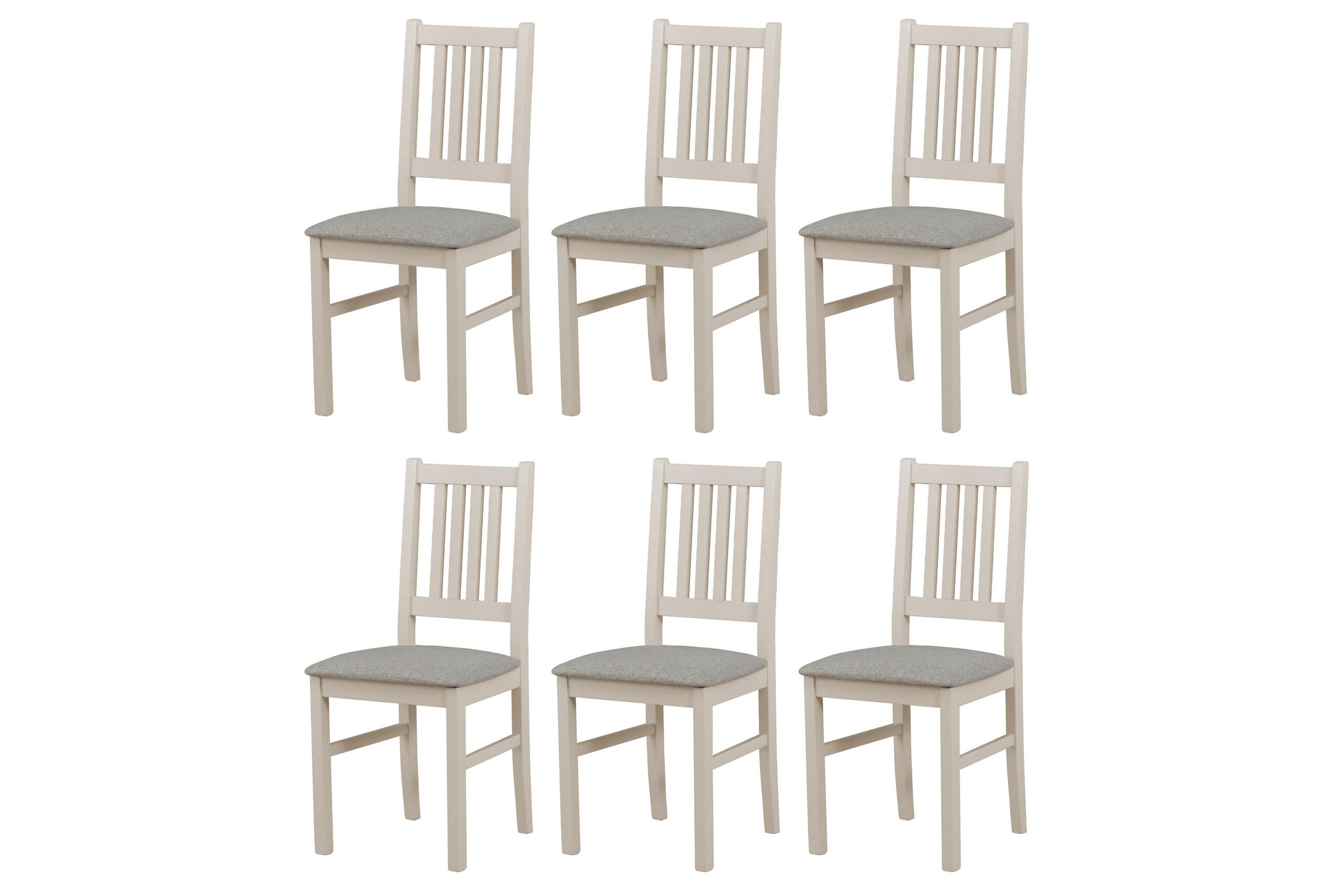 STUHL Bos 1 (6er Set) - Beige/Cappuccino, Holz (43/94/40cm) - Leaf Design