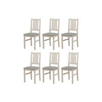 STUHL Bos 1 (6er Set) - Beige/Cappuccino, Holz (43/94/40cm) - Leaf Design