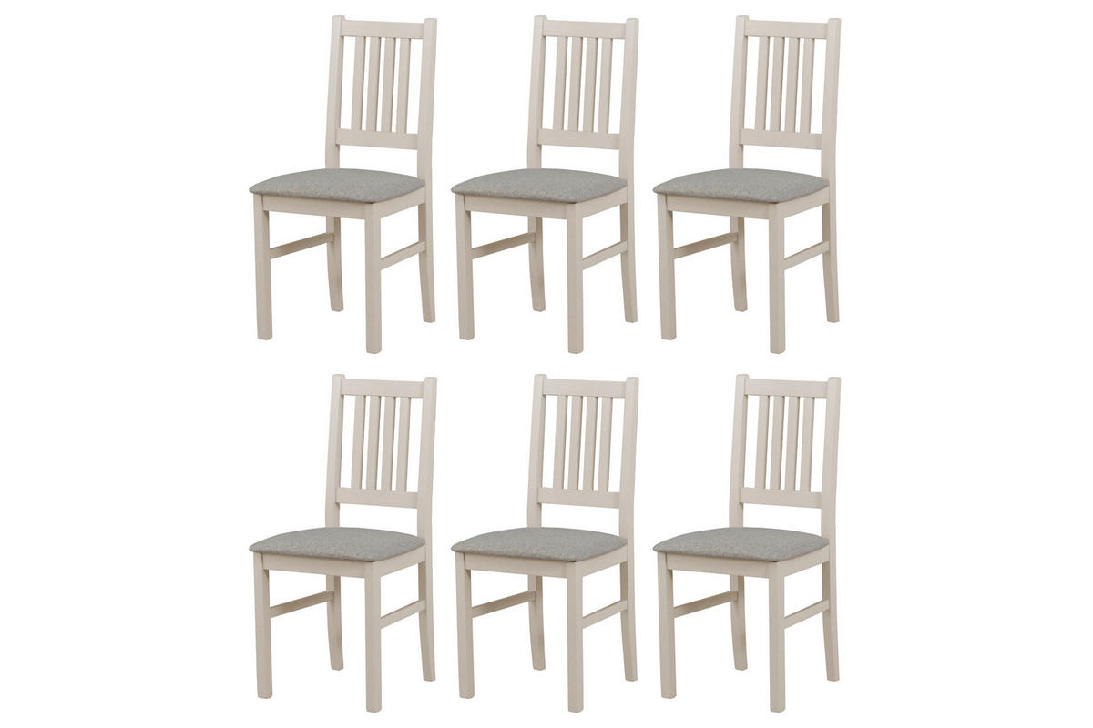 STUHL Bos 1 (6er Set) - Beige/Cappuccino, Holz (43/94/40cm) - Leaf Design