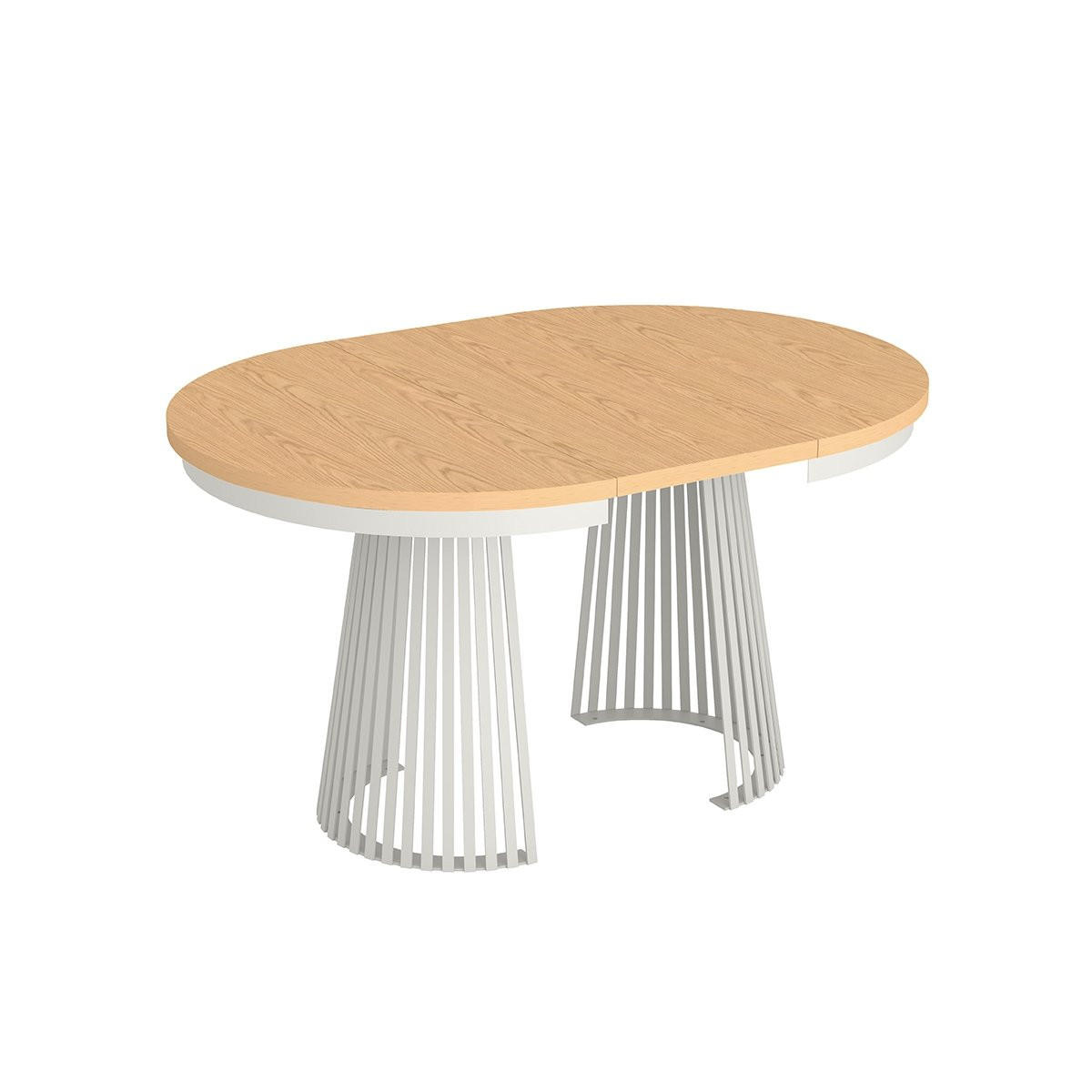 ESSTISCH TRAVIS Ausziehbar 100 - 180 / 100 x 76,6 cm - Eichefarben/Weiß, Holz (100/100/76.6cm) - MASSENO
