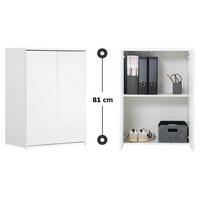 MEHRZWECKSCHRANK Der Kurze - Weiß, Holzwerkstoff (60/81/34cm) - Mokebo
