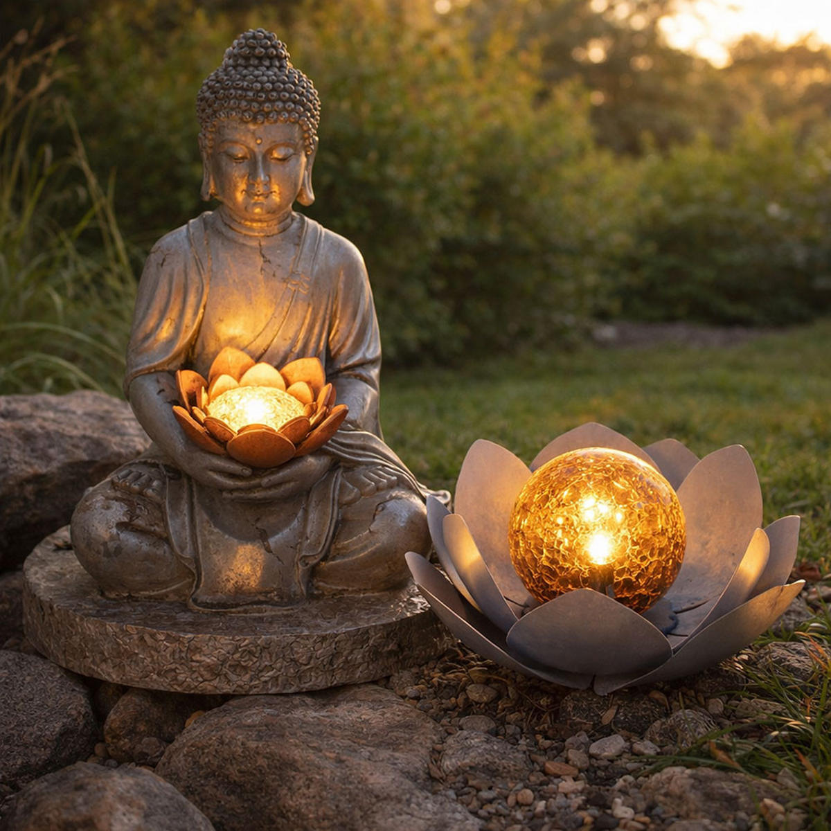 LED AUSSENLEUCHTE Grau 2er Set - Grau, Kunststoff (18/18/28cm) - Globo Lighting