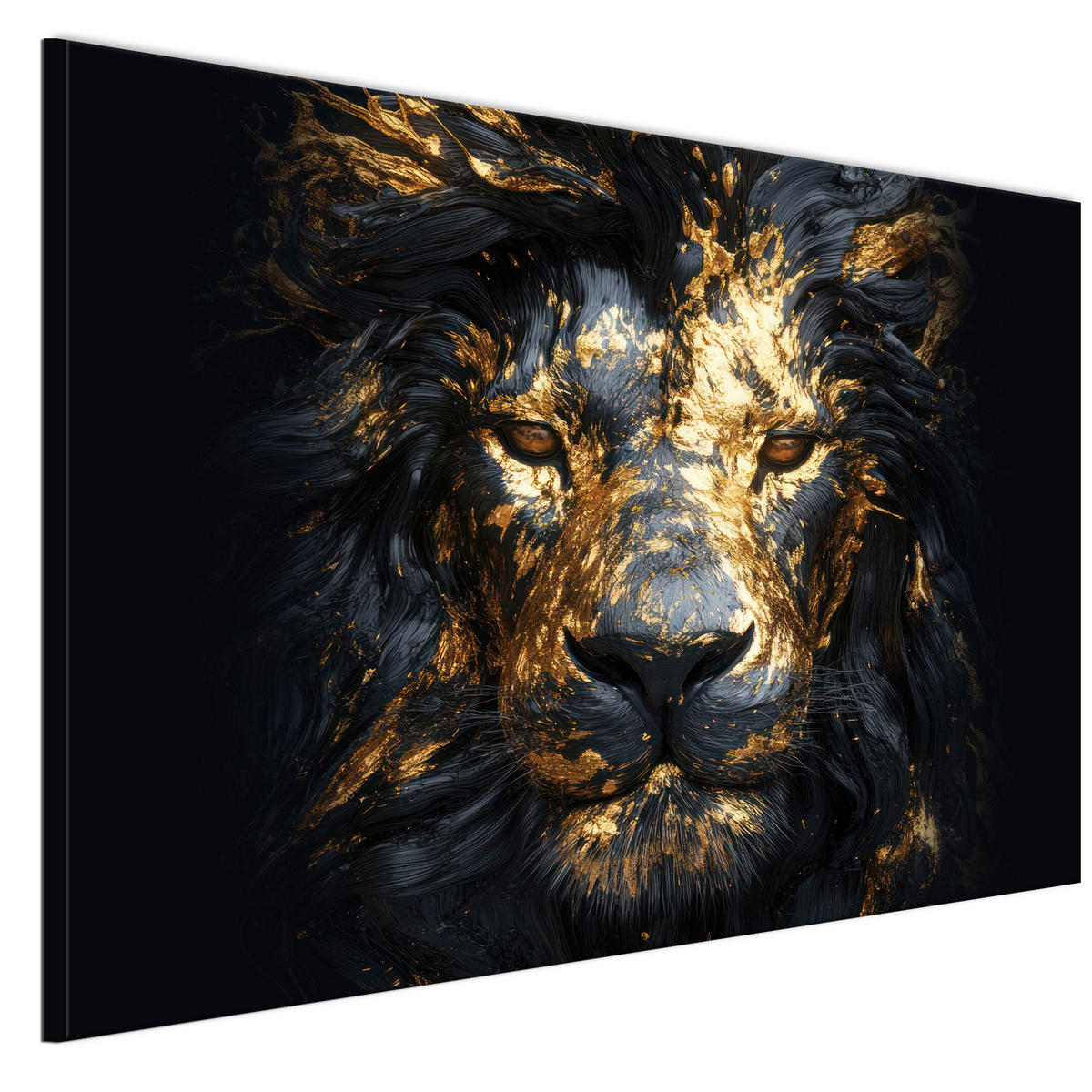 LEINWANDBILD Löwe 90x60 cm - Multicolor, Holz (90/60cm) - LUMASOUL