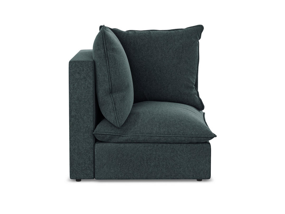 SOFAELEMENT Samt Stoff Blau - Blaugrau/Schwarz, Holzwerkstoff/Kunststoff (90/77/90cm) - Makamii