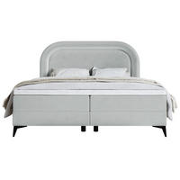 BOXBETT Loreo Hellgrau Samt wasserfest 140x200 cm - Hellgrau/Schwarz, Kunststoff/Textil (140/200cm) - Selsey