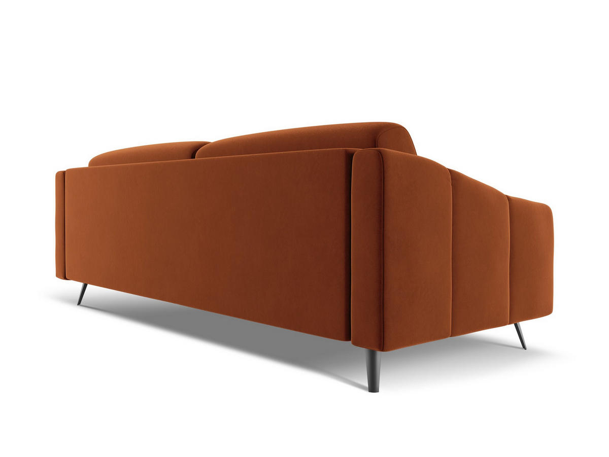 4-SITZER-SOFA Samt Stoff Orange - Terracotta/Schwarz, Textil/Metall (238/80/95cm) - Makamii