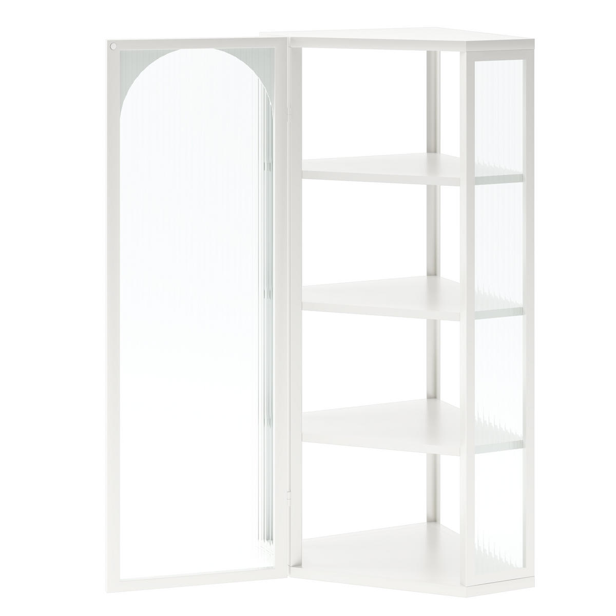 BAD-WANDSCHRANK Weiß, Glastür & 4 Ablagen, 56 x 40 x 105 cm - Weiß, Metall (56/105/40cm) - Urban Meuble