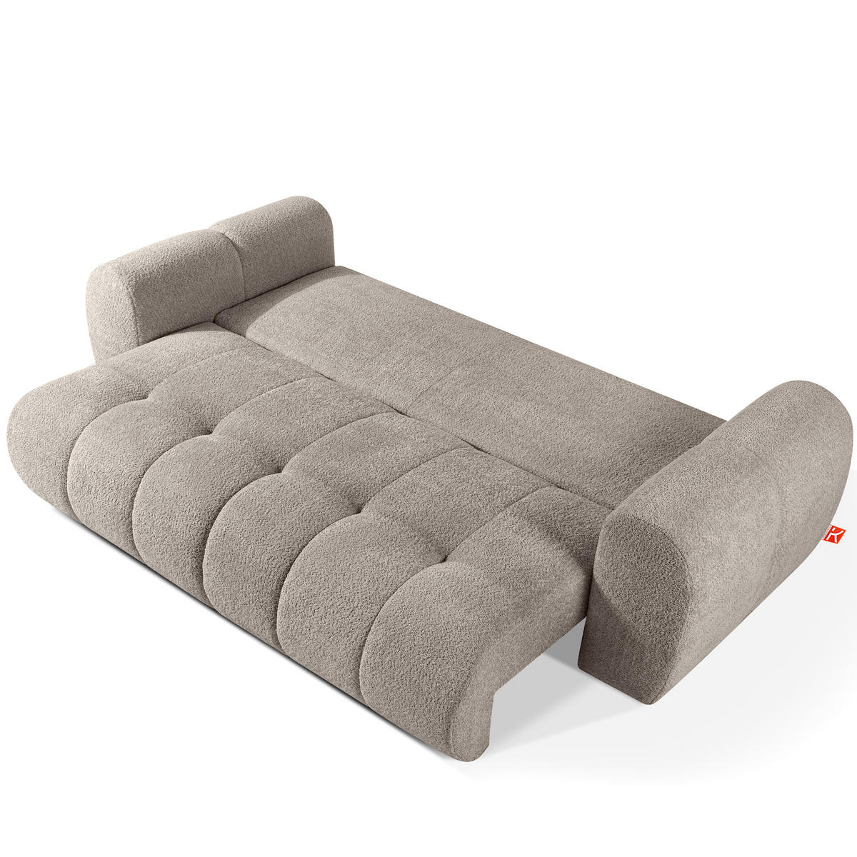 EINZELSOFA LIRA, Grau, Bouclé - Grau, Holz/Holzwerkstoff (256/84/112cm) - KONSIMO®
