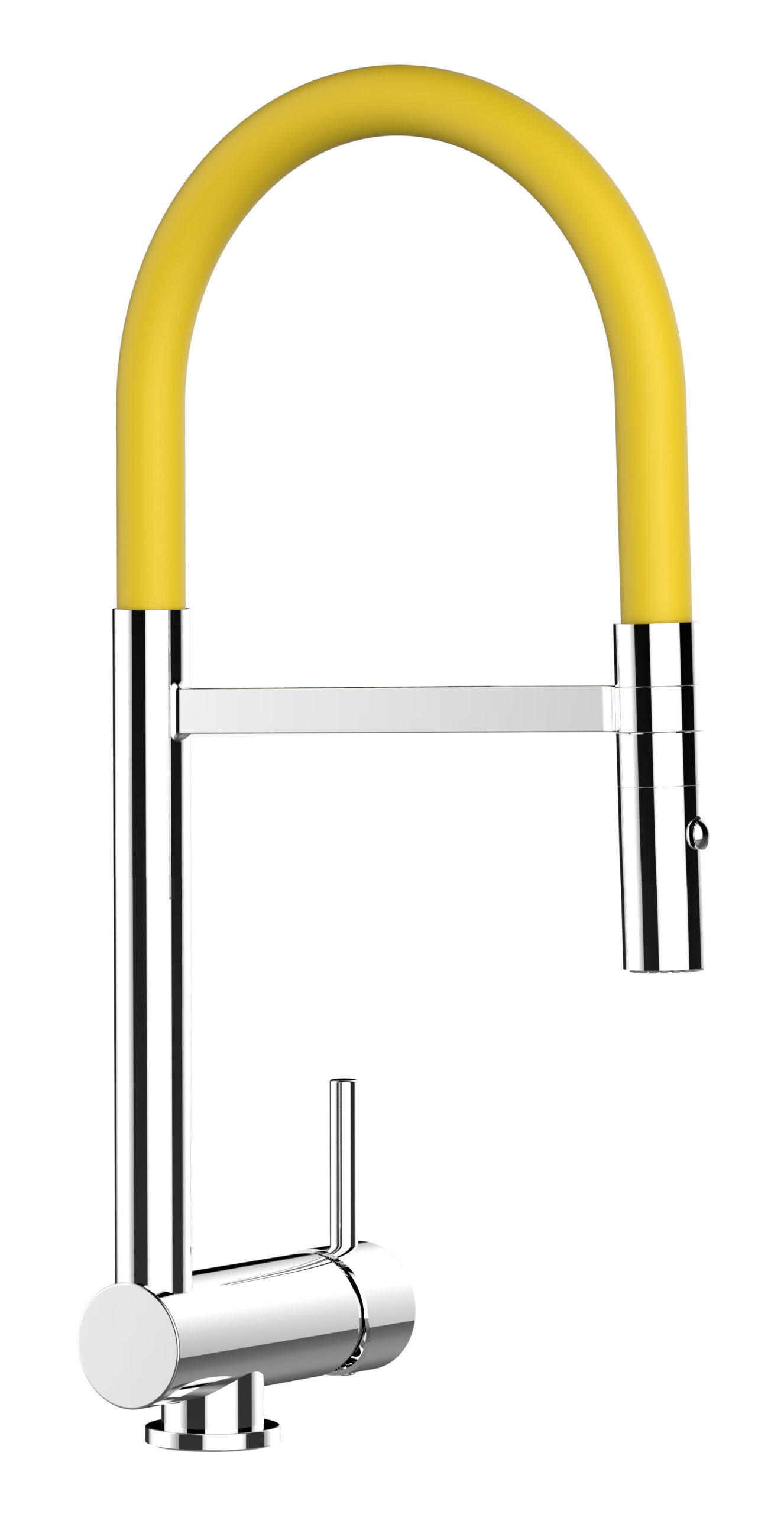 VORFENSTER-KÜCHENARMATUR, Umklappbar 6 CM, Verchromt und Gelb, 2-Strahl-Brause - Gelb, Metall (21.3/48.2/21.3cm) - VIZIO