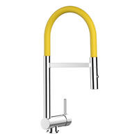 VORFENSTER-KÜCHENARMATUR, Umklappbar 6 CM, Verchromt und Gelb, 2-Strahl-Brause - Gelb, Metall (21.3/48.2/21.3cm) - VIZIO