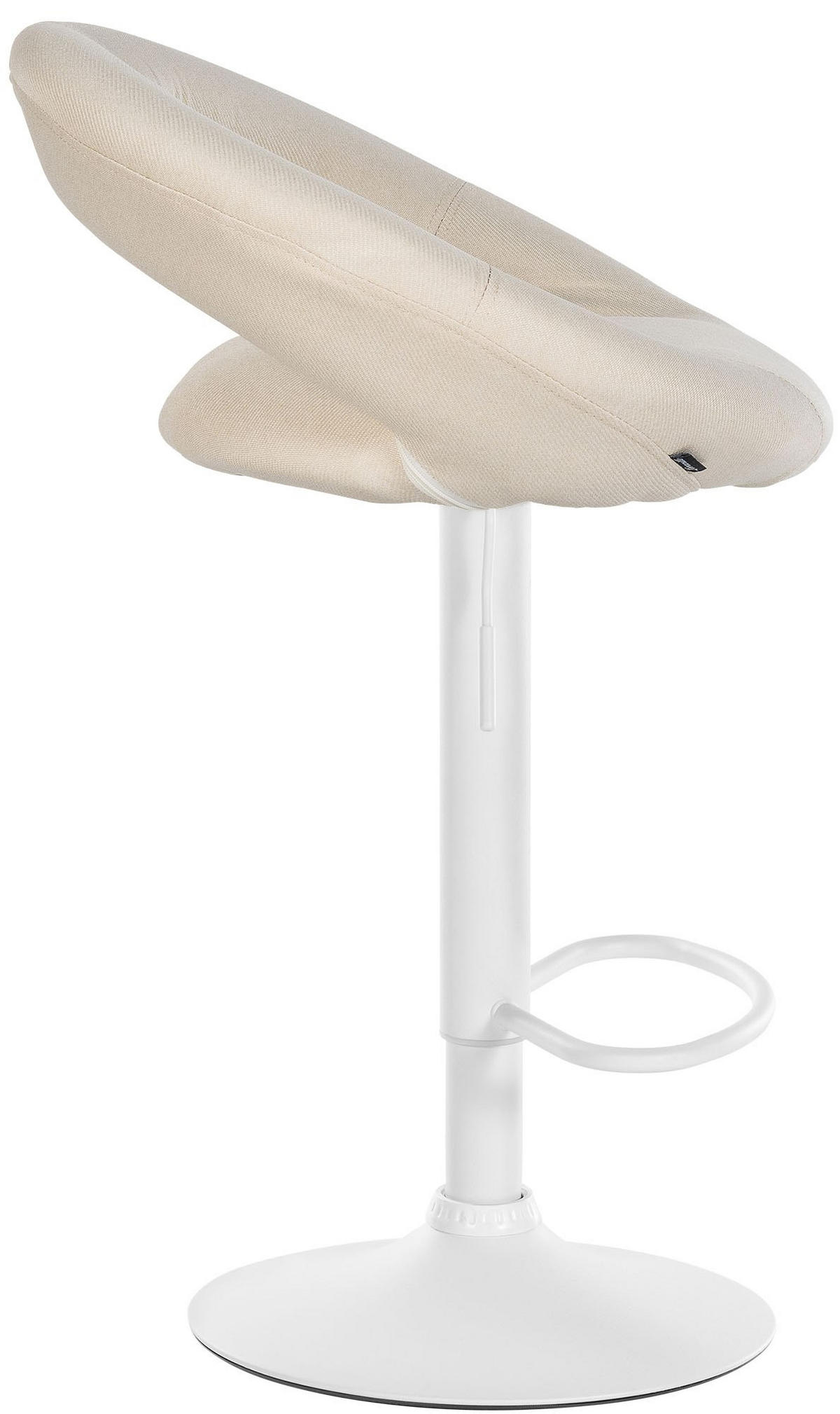 BARHOCKER 2er Set Stoff creme - Creme/Weiß, Textil/Metall (52/77/47cm) - CLP