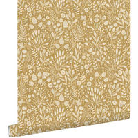TAPETE Blumen 50 x 900 cm - Gelb, Papier (50/0.1cm) - ESTAhome