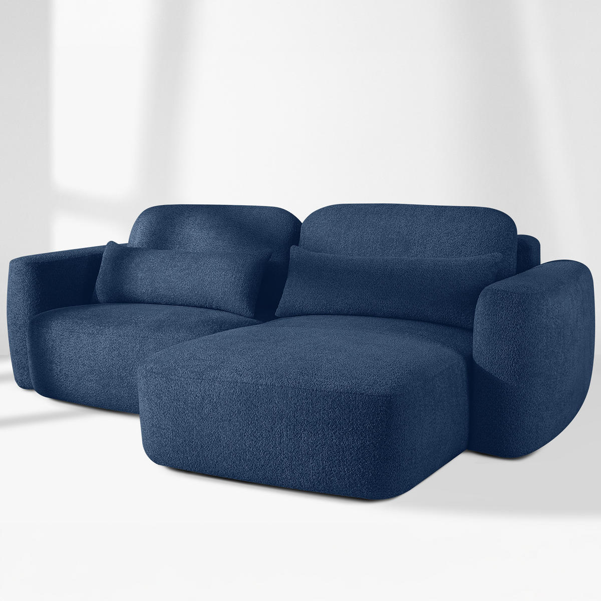 SITZGARNITUR ELOSA - Dunkelblau, Holz/Textil (245/85/165cm) - KONSIMO®