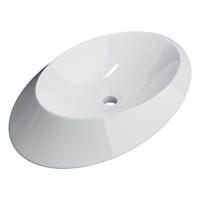 WASCHBECKEN Oval asymmetrisches Design Weiß 60/45/14,5 cm - Weiß Hochglanz, Keramik (45/14.5/60cm) - EMKE