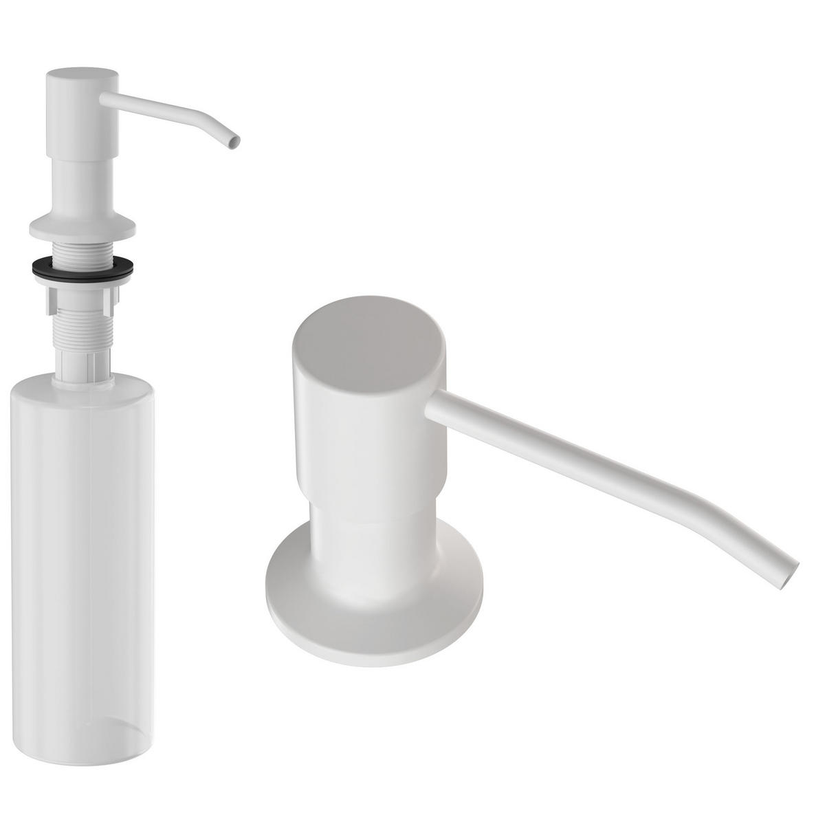 SPÜLBECKEN mit Batterie und Siphon - Weiß, Kunststoff/Stein (50/40/18cm) - Granitan