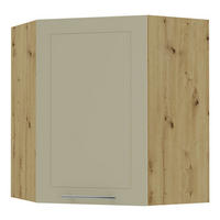 KÜCHENHÄNGESCHRANK Kvantum W10/60 Vanille Matt / Eiche Artisan Matt 60 / 60 / 72cm - Creme/Eiche Artisan, Holz/Holzwerkstoff (60/72/60cm) - Feldmann-Wohnen