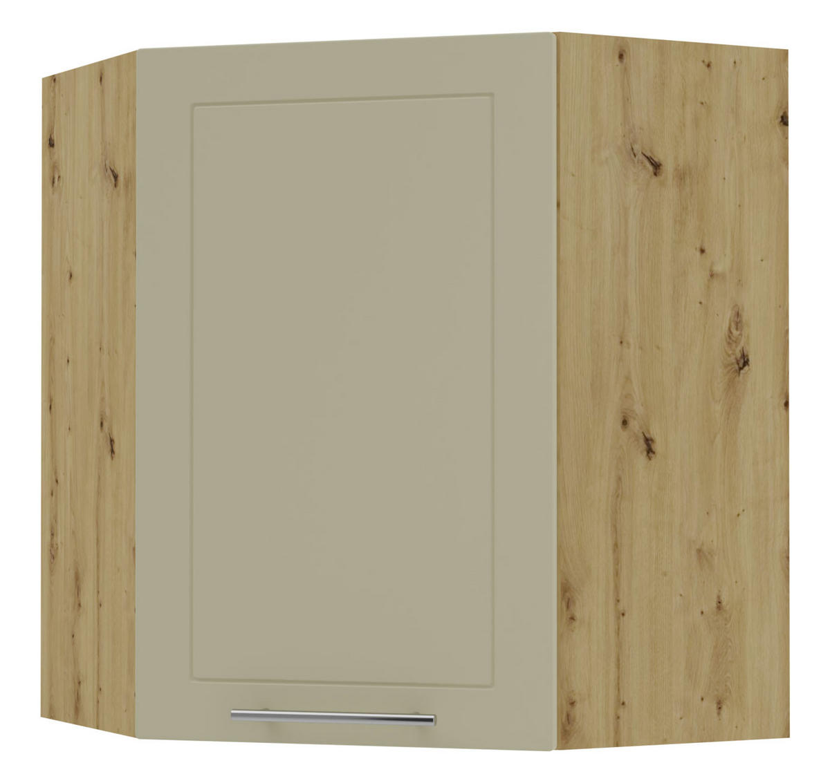 KÜCHENHÄNGESCHRANK Kvantum W10/60 Vanille Matt / Eiche Artisan Matt 60 / 60 / 72cm - Creme/Eiche Artisan, Holz/Holzwerkstoff (60/72/60cm) - Feldmann-Wohnen