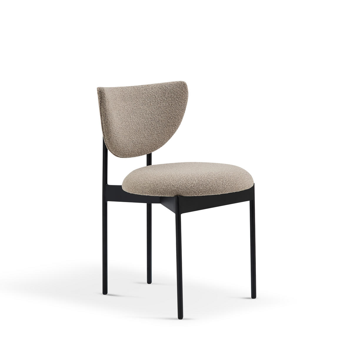 STUHL-SET DE-36862 2 Stück mit Stoffbezug Creme - Beige/Schwarz, Metall (47/76/54cm) - ComfortXL