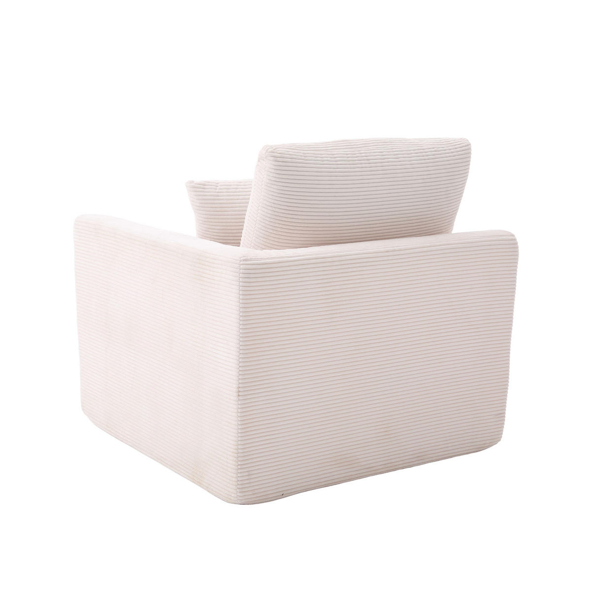 SESSEL Cord-Sofa mit Federkern-Polsterung und Kissen, Montagefrei - Beige, Textil (101/84/102cm) - Urban Meuble