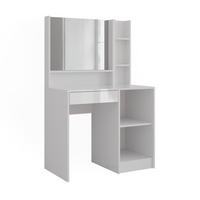 SCHMINKTISCH Sherry Weiß/Weiß Hochglanz 89.8 cm 3 Teile - Weiß Hochglanz, Holzwerkstoff (89.8/76/50.1cm) - Vicco