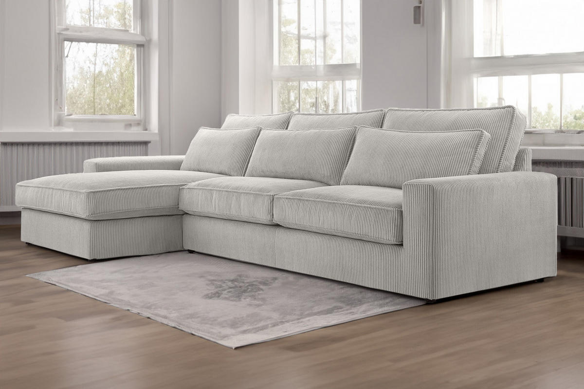 ECKSOFA 4 Sitzer Medan Mini, Hellgrau - Hellgrau, Textil (276/176cm) - Fedve