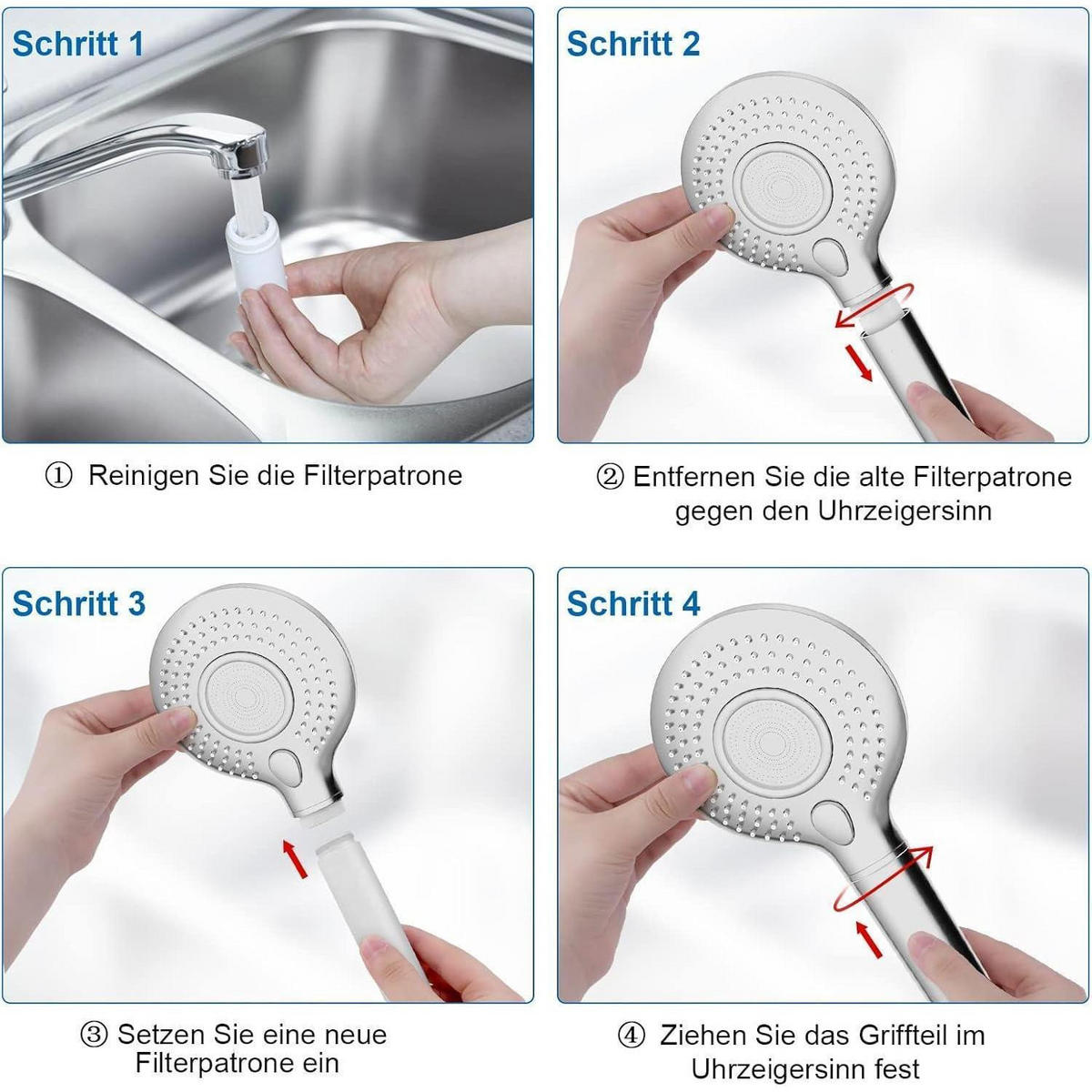 ERSATZFILTER 2er-Pack für Handbrause mit 15 Schichten Filterung - Multicolor, Kunststoff (1/12.7/1cm)