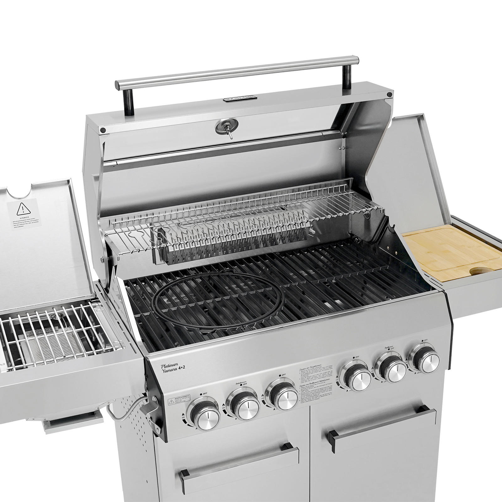 GASGRILL PLATINUM YAMARA 4+2 + Haube - Silberfarben, Metall (140/117/55cm) - TAINO