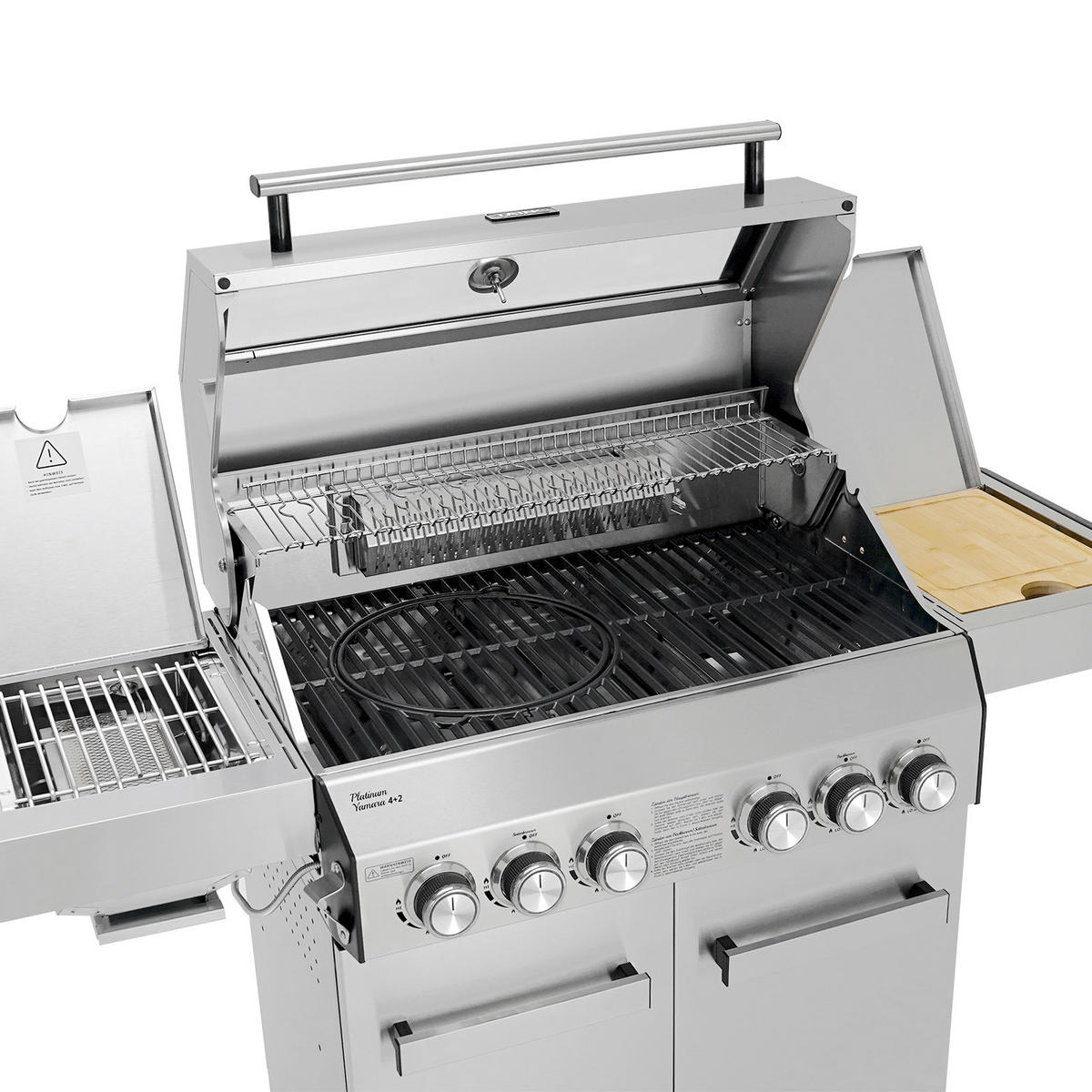 GASGRILL PLATINUM YAMARA 4+2 + Haube - Silberfarben, Metall (140/117/55cm) - TAINO