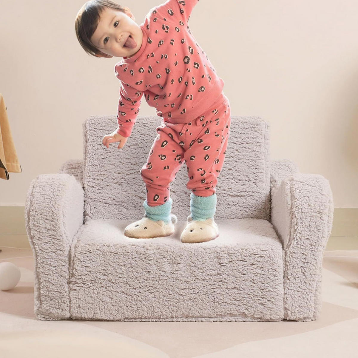 KINDERSOFA grau 43/60/43 cm - Grau, Textil (43/43/60cm)