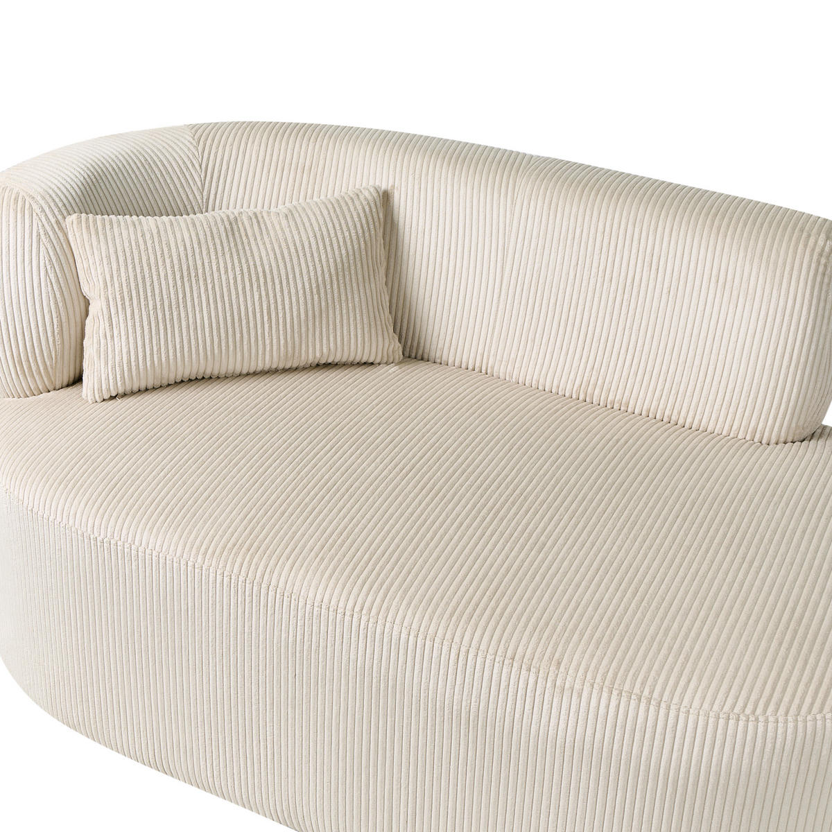 CHAISELONGUE-LINKSSEITIGE Cord Hellbeige Vanvey - Beige/Schwarz, Textil (147/73/78cm) - Beliani
