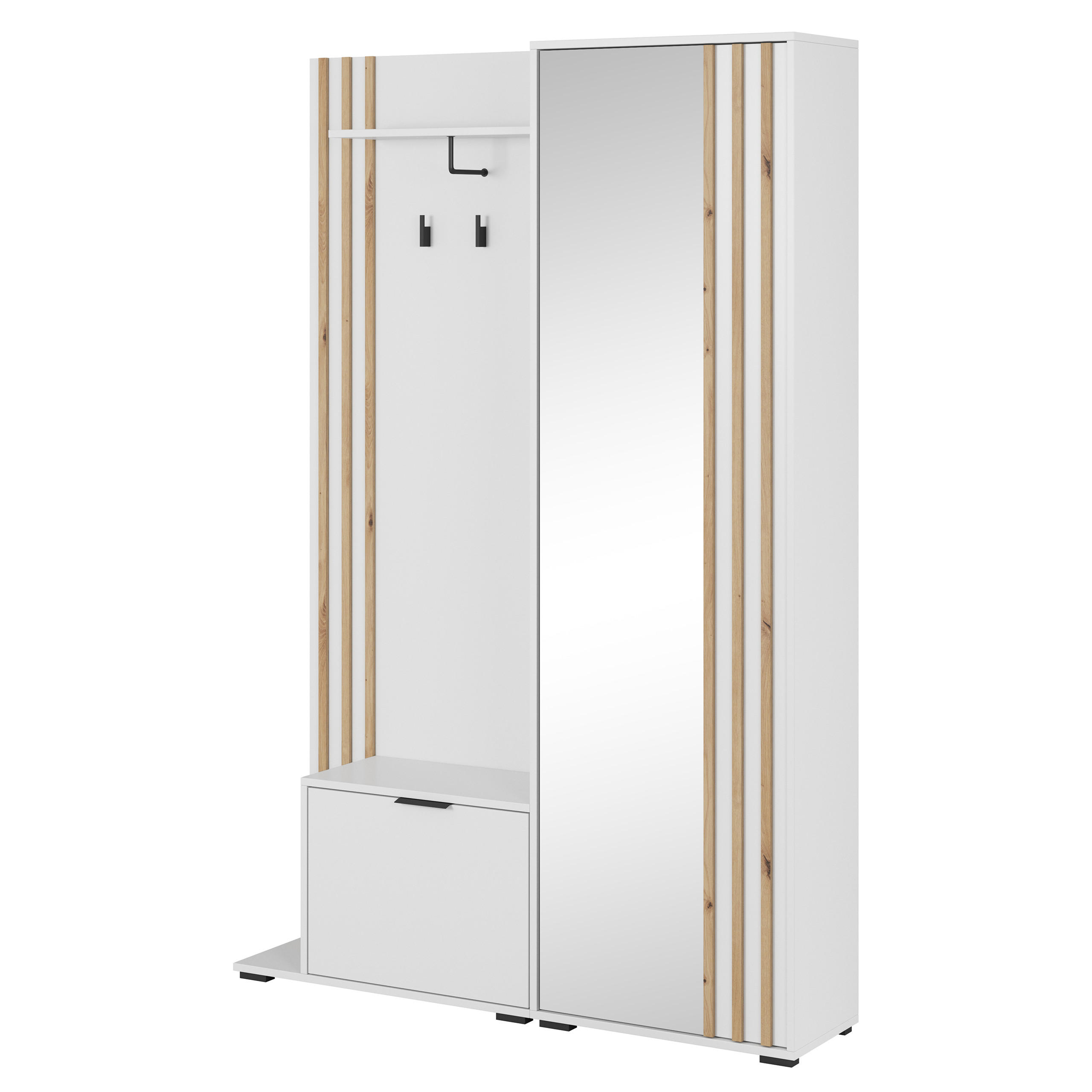 Masseno Garderobenschrank Weiß 131x192x40 cm
