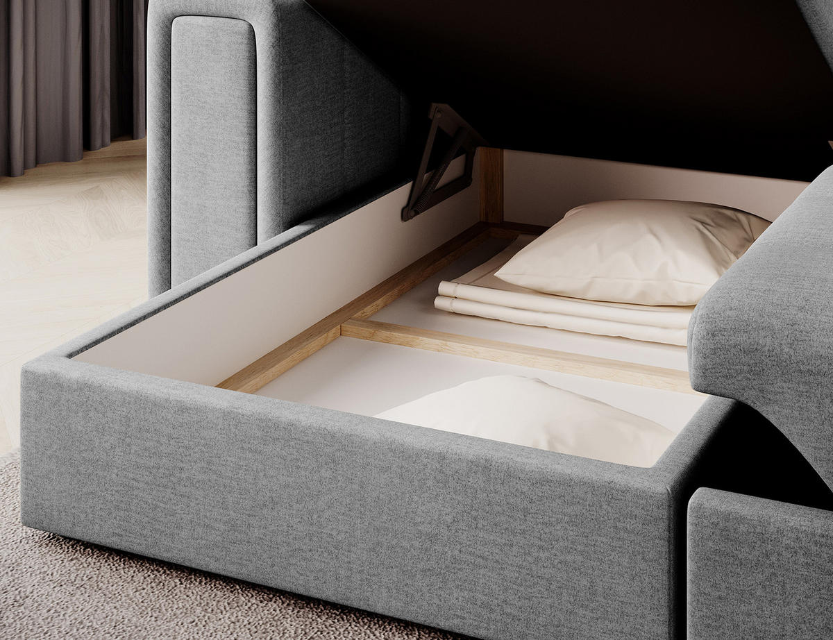 ECKSOFA BLENDI - Grau (Monolith 84) - Grau, Holzwerkstoff (260/150cm) - Möblo