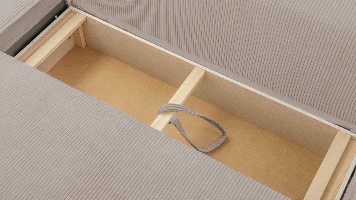 WOHNLANDSCHAFT Cedria Beige 389/145/85 cm mit Schlaffunktion - Beige/Schwarz, Kunststoff/Textil (389/85/145cm) - AX Living