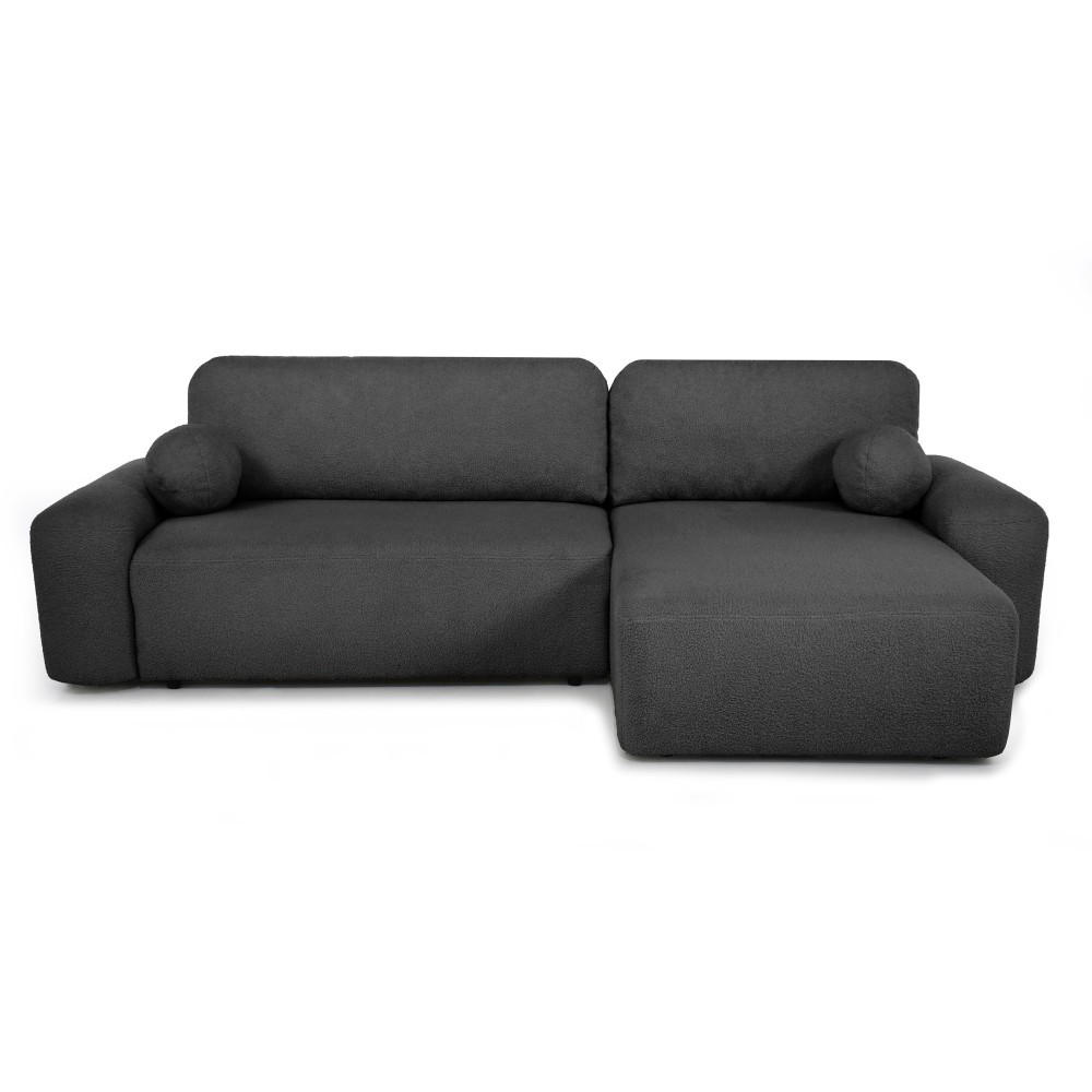 ECKSCHLAFSOFA Noel mit universelle Ottomane, Schwarz - Schwarz, Textil (280/163cm) - Beautysofa