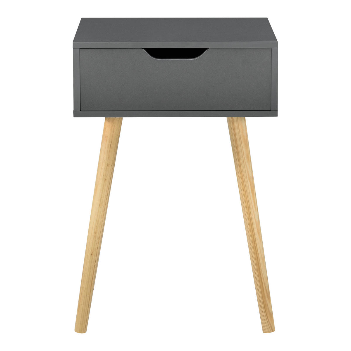 BEISTELLTISCH-SET 2 TLG. Östersund - Dunkelgrau/Naturfarben, Holz/Holzwerkstoff (29.5/40/60cm) - [en.casa]