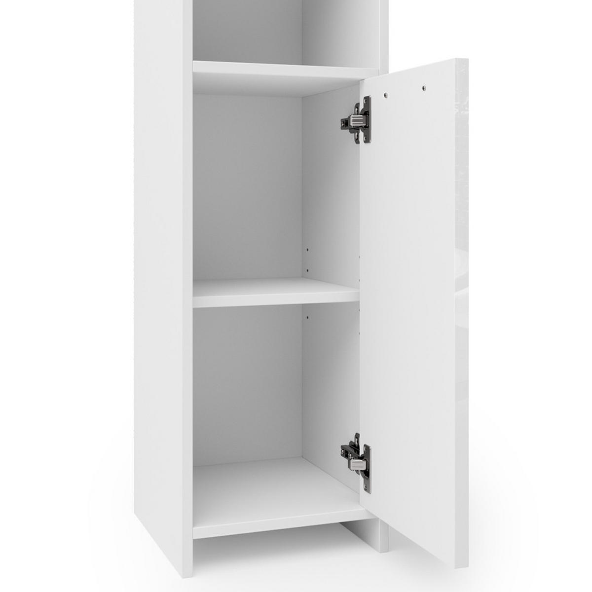 BADMÖBEL-SET Kiko Weiß Hochglanz 3 Teile - Weiß Hochglanz/Weiß, Holzwerkstoff (58/60/33cm) - Vicco
